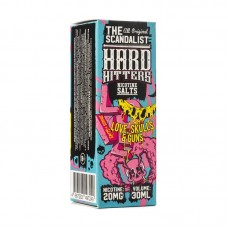 Жидкость The Scandalist Hard Hitters Salt Love Skulls Guns Banana Strawberry Dragon Fruit (Банан Клубника Драконий фрукт) 2% 30 мл PG 50 | VG 50